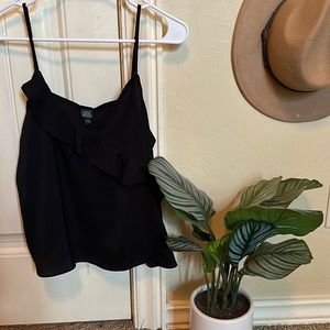 wild fable black ruffle tank top